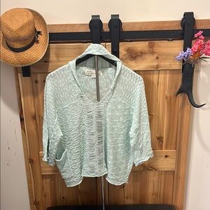 Vintage Havana Green Oversized Crop Sweatshirt